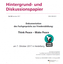 Cover des Hintergrund- und Diskussionspapiers Nr. 59: Think Peace - Make Peace. Dokumentation des Fachgesprächs 2017