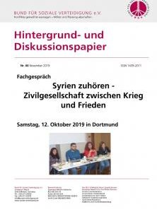 Cover des Hintergrund- und Diskussionspapiers Nr. 66: Syrien zuhören. Zivilgesellschaft zwischen Krieg und Frieden