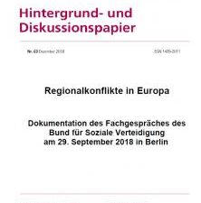 Cover des Hintergrund- und Diskussionspapiers Nr. 63: Regionalkonflikte in Europa