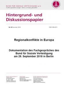 Cover des Hintergrund- und Diskussionspapiers Nr. 63: Regionalkonflikte in Europa