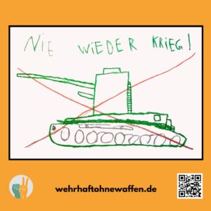 Sticker: Wehrhaft ohne Waffen - Nie wieder Krieg